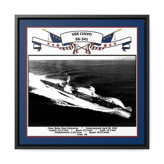 USS Chivo SS-341 Navy Floating Frame Photo Front View