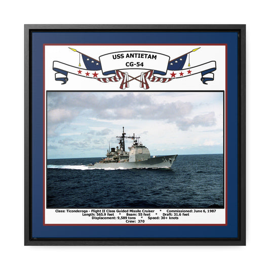 USS Antietam CG-54 Navy Floating Frame Photo Front View