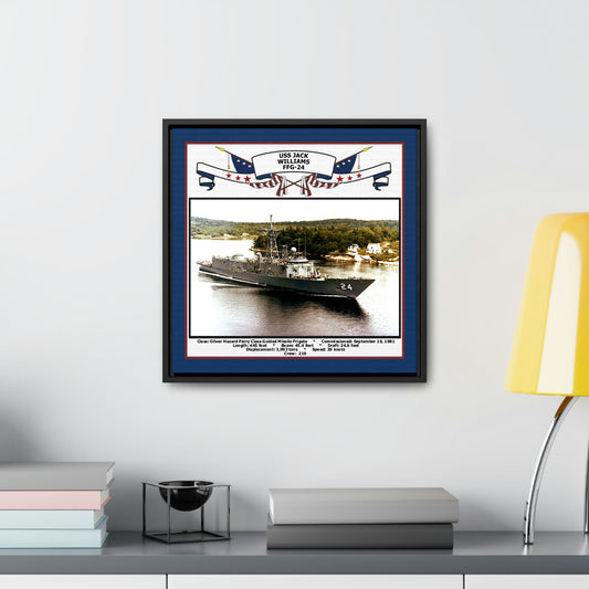 USS Jack Williams FFG-24 Navy Floating Frame Photo Desk View