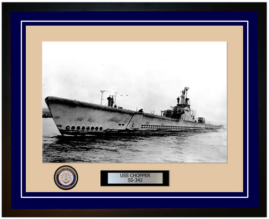 USS Chopper SS-342 Framed Navy Ship Photo Blue