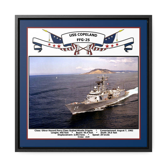 USS Copeland FFG-25 Navy Floating Frame Photo Front View