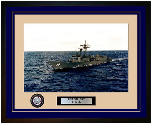 USS GALLERY FFG-26 Framed Navy Ship Photo Blue