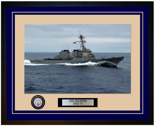 USS DECATUR DDG-73 Framed Navy Ship Photo Blue