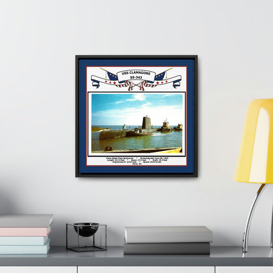 USS Clamagore SS-343 Navy Floating Frame Photo Desk View