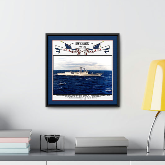 USS Gallery FFG-26 Navy Floating Frame Photo Desk View
