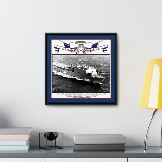 USS Whidbey Island LSD-41 Navy Floating Frame Photo Desk View