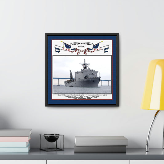 USS Germantown LSD-42 Navy Floating Frame Photo Desk View