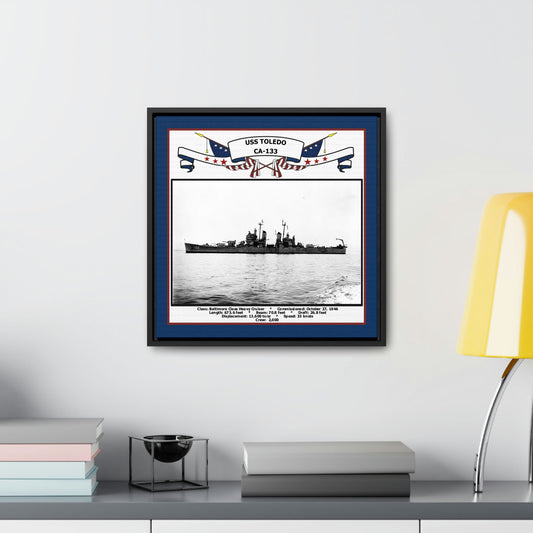 USS Toledo CA-133 Navy Floating Frame Photo Desk View