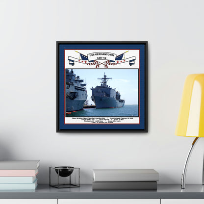 USS Germantown LSD-42 Navy Floating Frame Photo Desk View