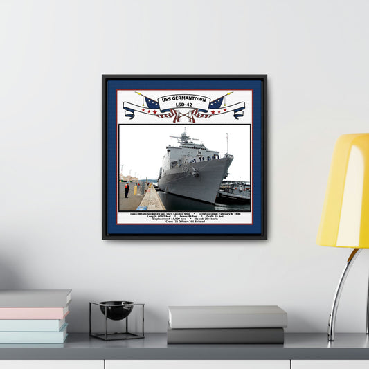 USS Germantown LSD-42 Navy Floating Frame Photo Desk View