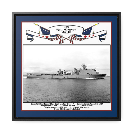 USS Fort Mchenry LSD-43 Navy Floating Frame Photo Front View