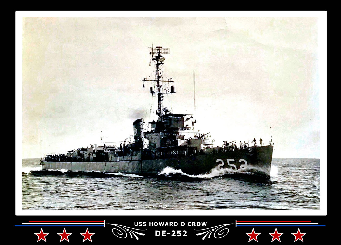 USS Howard D Crow DE-252 Canvas Photo Print