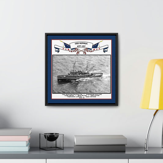 USS Nipmuc ATF-157 Navy Floating Frame Photo Desk View
