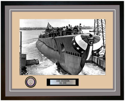 USS Diodon SS-349 Framed Navy Ship Photo Grey