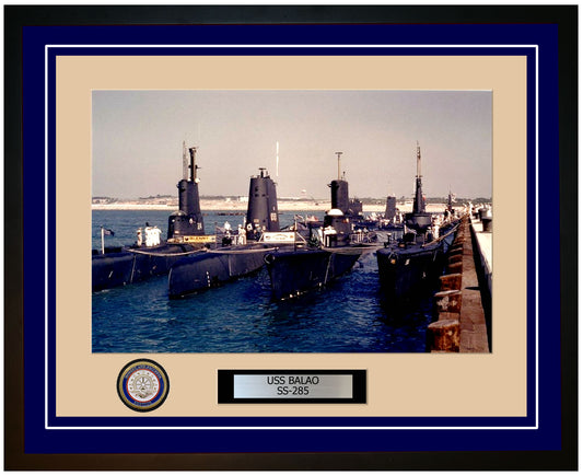 USS Balao SS-285 Framed Navy Ship Photo Blue
