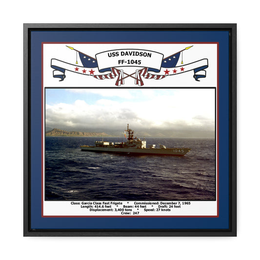USS Davidson FF-1045 Navy Floating Frame Photo Front View