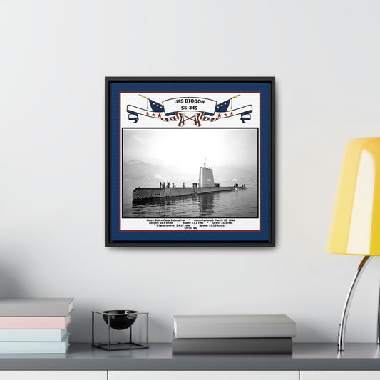 USS Diodon SS-349 Navy Floating Frame Photo Desk View