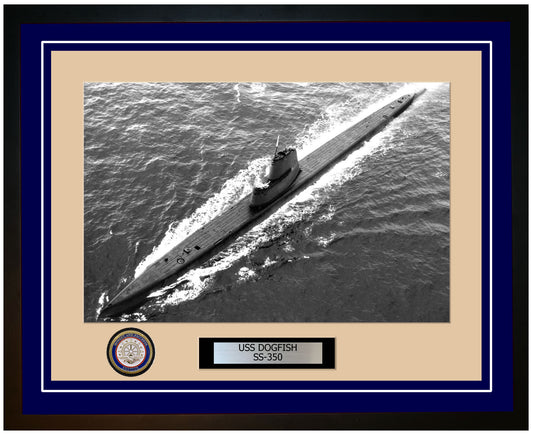 USS Dogfish SS-350 Framed Navy Ship Photo Blue