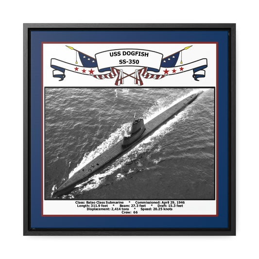 USS Dogfish SS-350 Navy Floating Frame Photo Front View