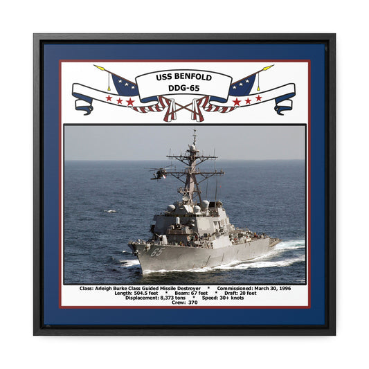 USS Benfold DDG-65 Navy Floating Frame Photo Front View