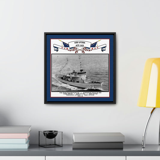 USS Utina ATF-163 Navy Floating Frame Photo Desk View