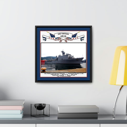 USS Tortuga LSD-46 Navy Floating Frame Photo Desk View