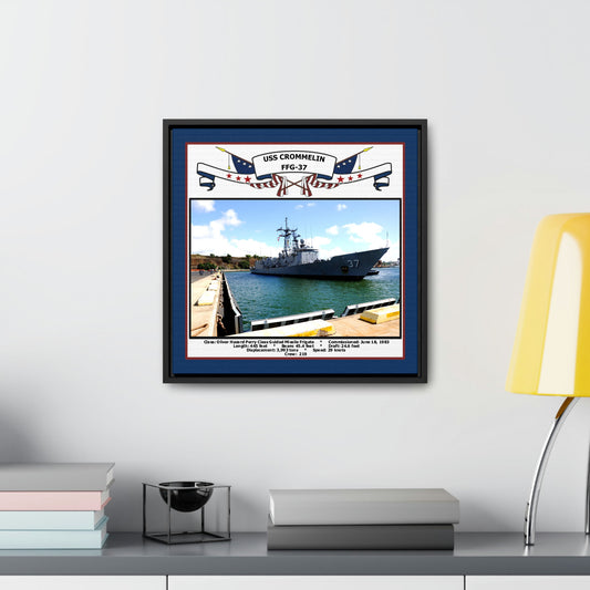 USS Crommelin FFG-37 Navy Floating Frame Photo Desk View