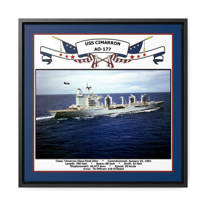 USS Cimarron AO-177 Navy Floating Frame Photo Front View