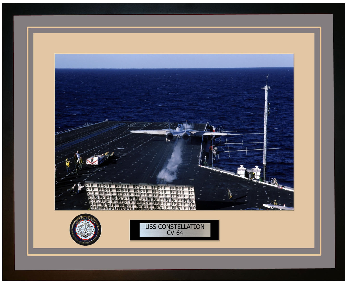 USS CONSTELLATION CV-64 Framed Navy Ship Photo Grey