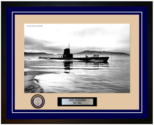 USS Guavina SS-362 Framed Navy Ship Photo Blue