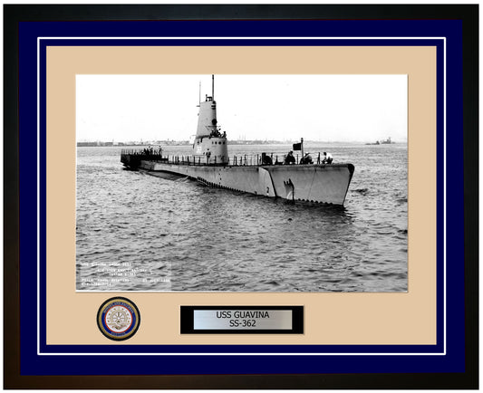 USS Guavina SS-362 Framed Navy Ship Photo Blue
