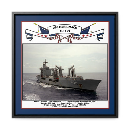 USS Merrimack AO-179 Navy Floating Frame Photo Front View
