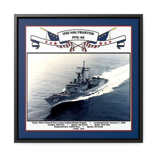 USS Halyburton FFG-40 Navy Floating Frame Photo Front View