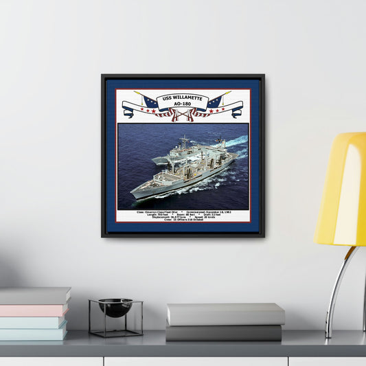 USS Willamette AO-180 Navy Floating Frame Photo Desk View