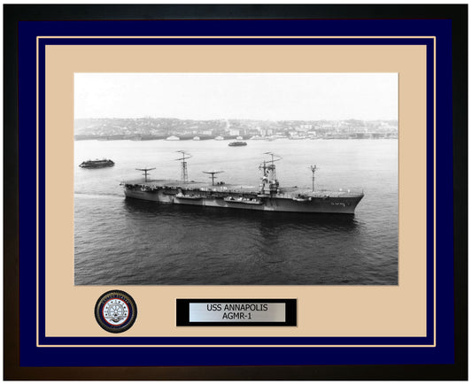 USS ANNAPOLIS AGMR-1 Framed Navy Ship Photo Blue