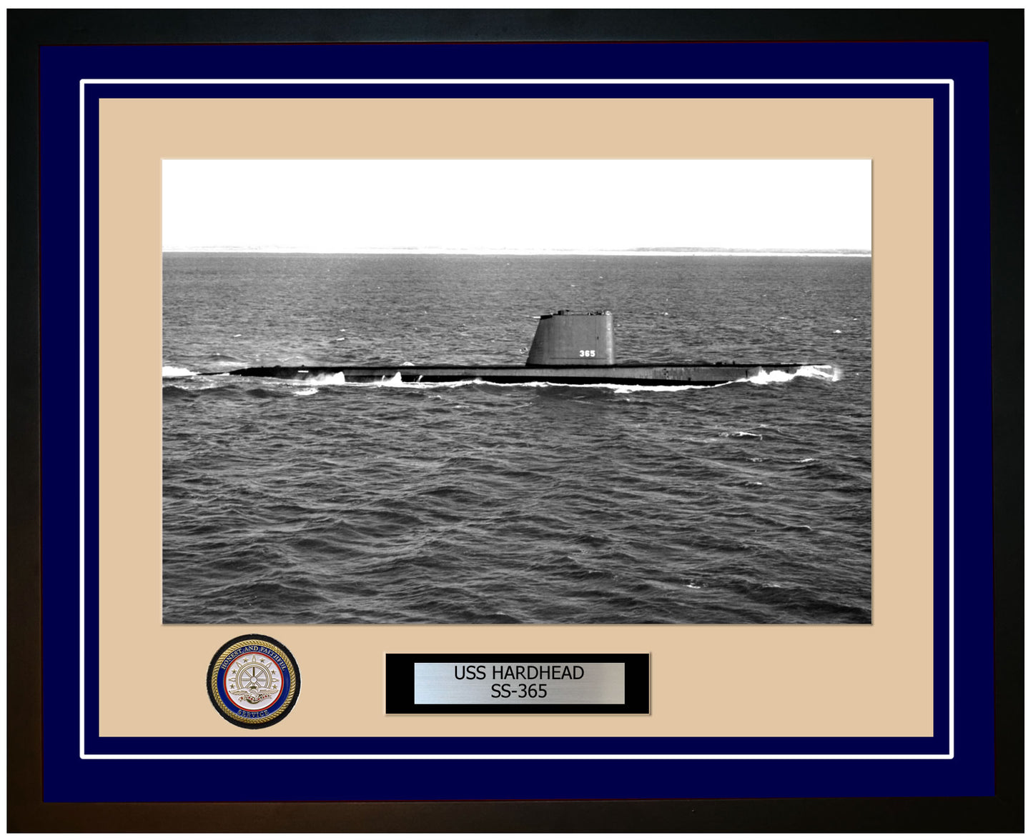 USS Hardhead SS-365 Framed Navy Ship Photo Blue