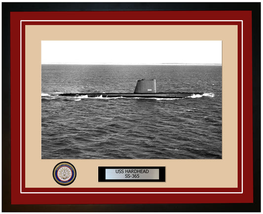 USS Hardhead SS-365 Framed Navy Ship Photo Burgundy