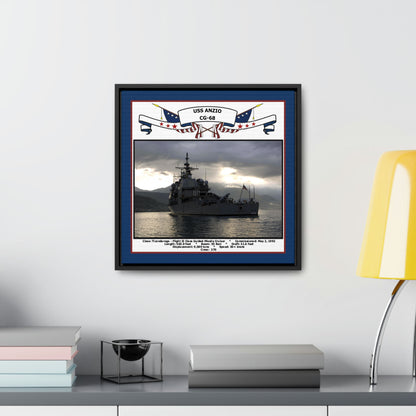 USS Anzio CG-68 Navy Floating Frame Photo Desk View