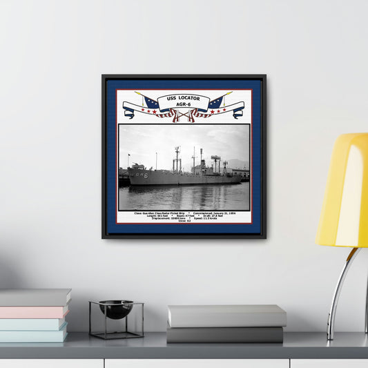 USS Locator AGR-6 Navy Floating Frame Photo Desk View