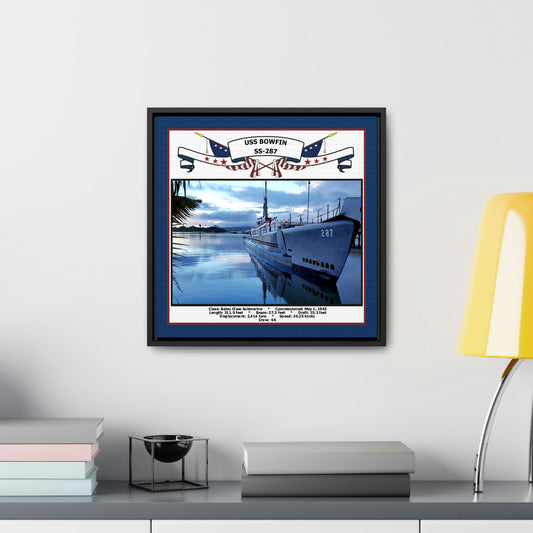USS Bowfin SS-287 Navy Floating Frame Photo Desk View