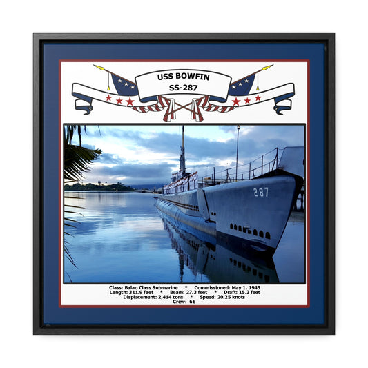 USS Bowfin SS-287 Navy Floating Frame Photo Front View