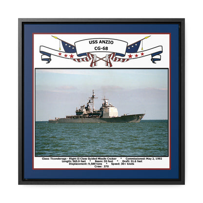 USS Anzio CG-68 Navy Floating Frame Photo Front View