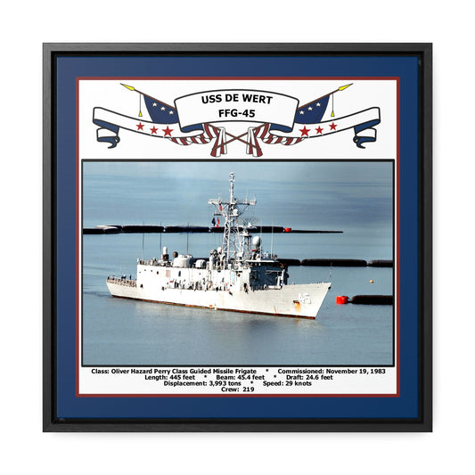 USS De Wert FFG-45 Navy Floating Frame Photo Front View
