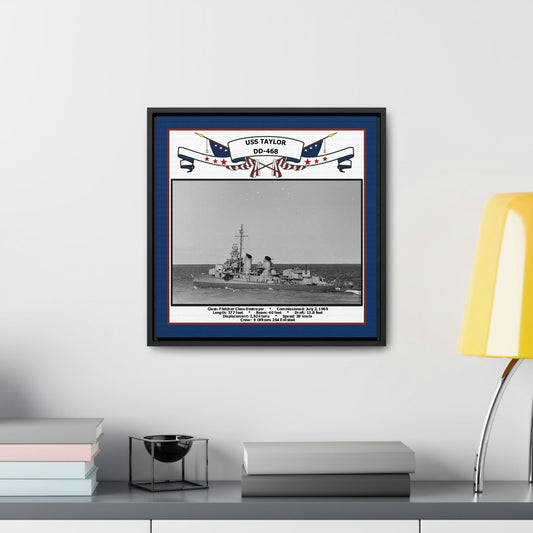 USS Taylor DD-468 Navy Floating Frame Photo Desk View