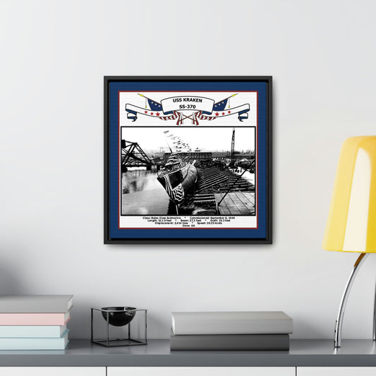 USS Kraken SS-370 Navy Floating Frame Photo Desk View