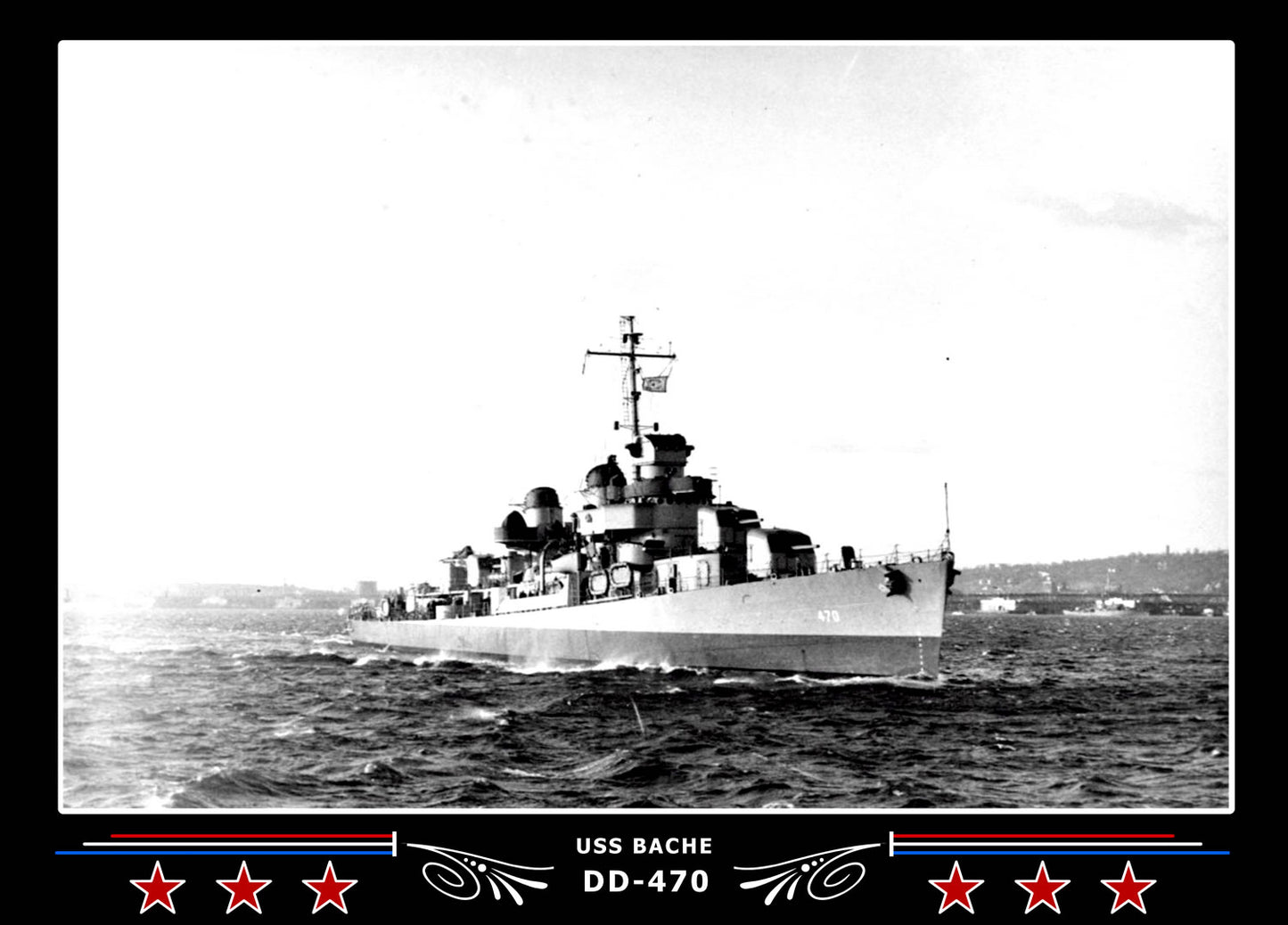 USS Bache DD-470 Canvas Photo Print