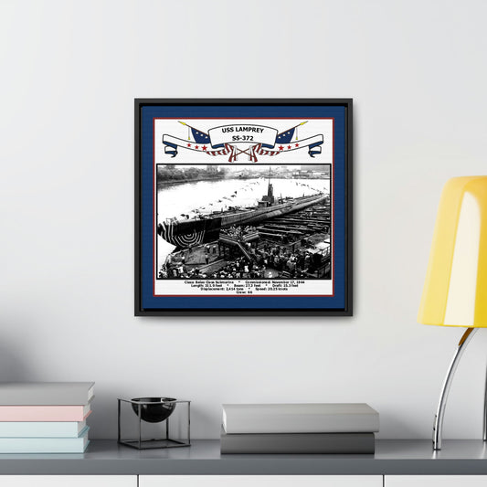 USS Lamprey SS-372 Navy Floating Frame Photo Desk View