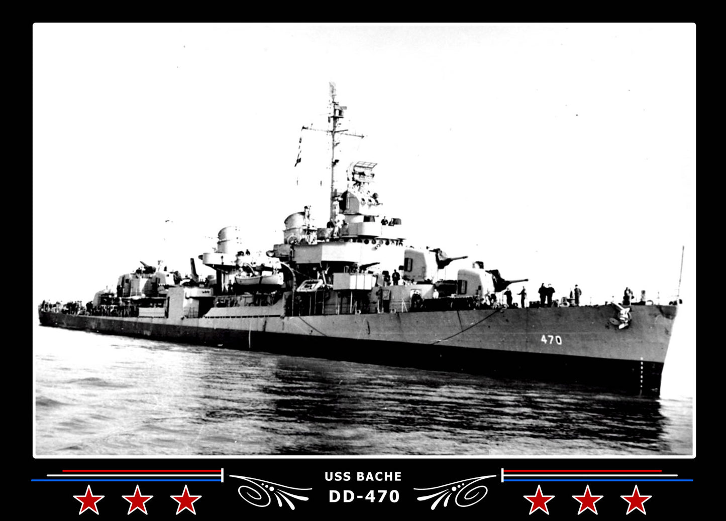 USS Bache DD-470 Canvas Photo Print