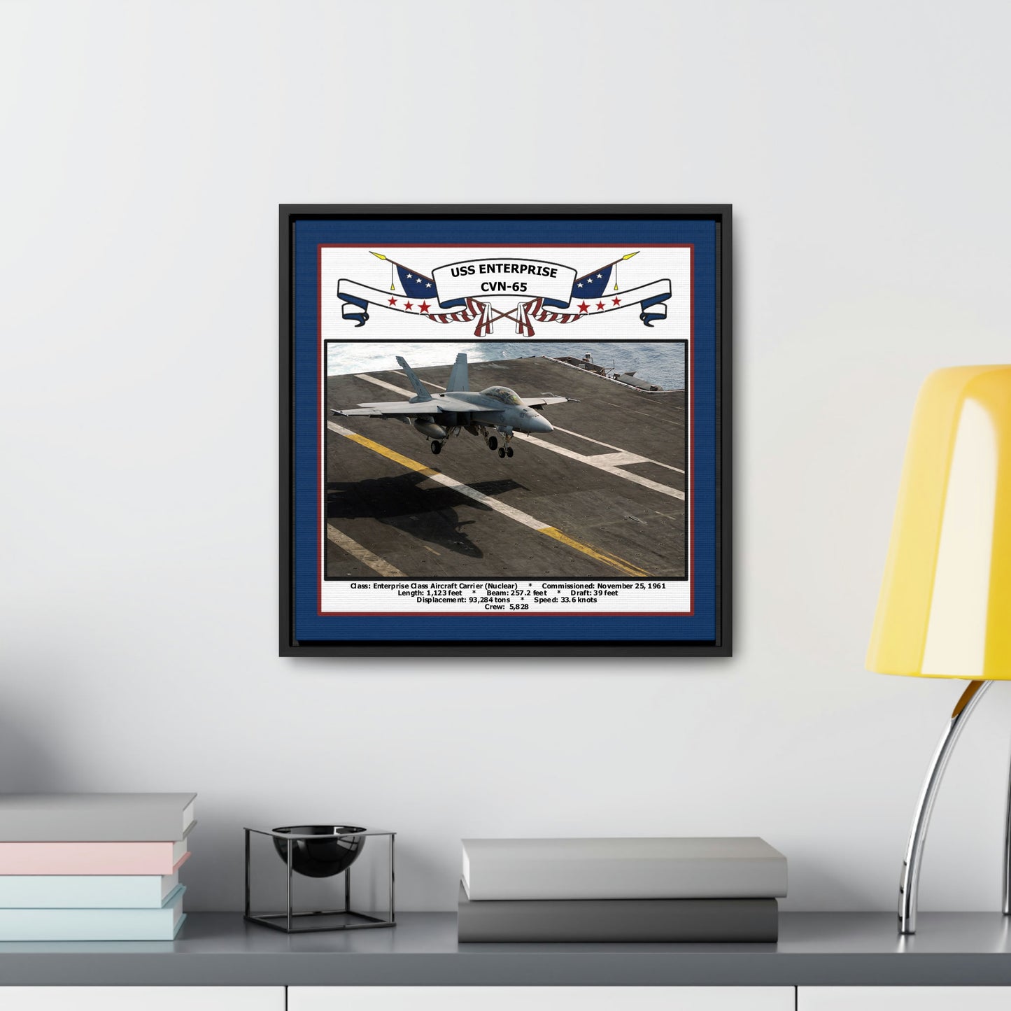 USS Enterprise CVN-65 Navy Floating Frame Photo Desk View