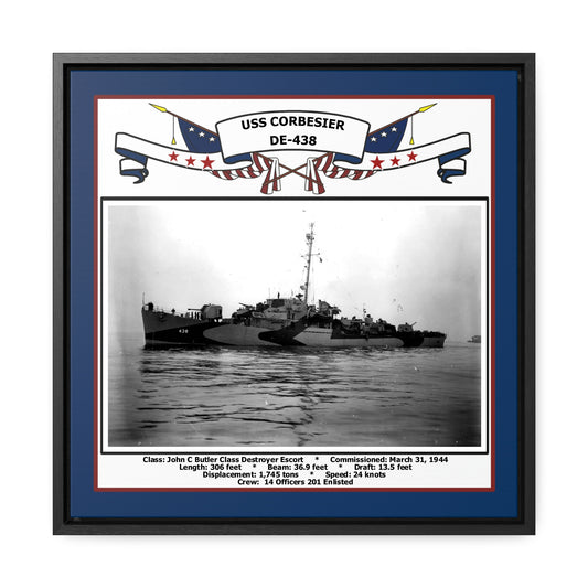 USS Corbesier DE-438 Navy Floating Frame Photo Front View
